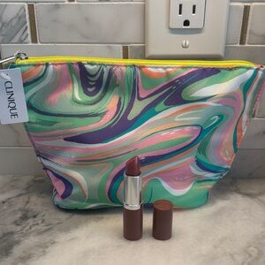 Clinique Colorful cosmetic Bag with New Bare Pop  Lipstick
